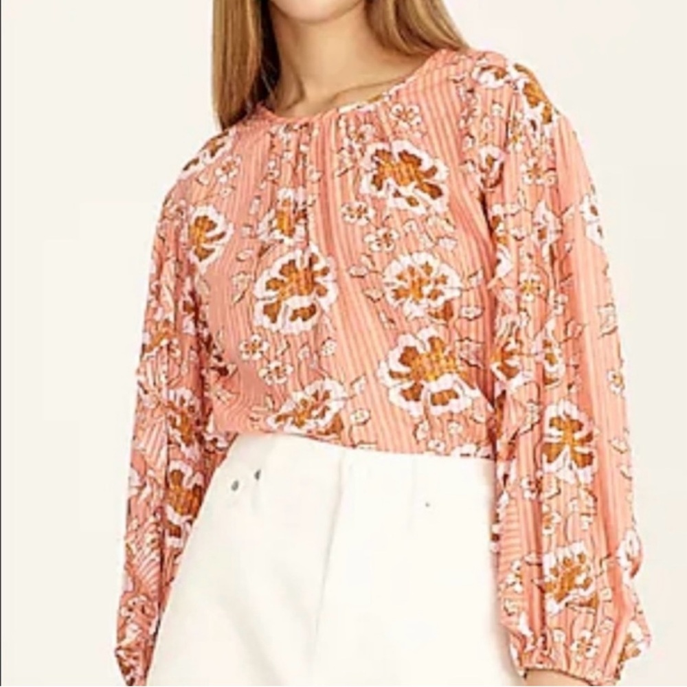 NWT - J. Crew Ruffle-Sleeve Top in Climbing Floral - Size M
